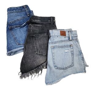 3 pairs Free people,BDG urban outfitters denim shorts black and dark lig…
